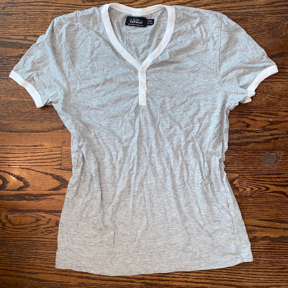 TopMan Gray Short Sleeve Tee size